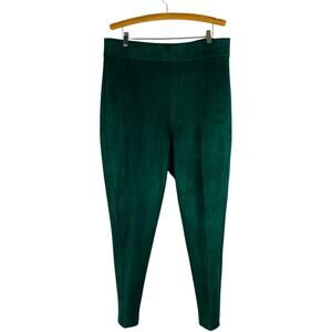 Fashion To Figure green faux suede high waisted skinny pants 1X